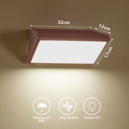 Brilagi - LED RGBW dimmbare Außenwandleuchte TRIANGLE 1xE27/15W/230V 2700-6500K IP65 braun