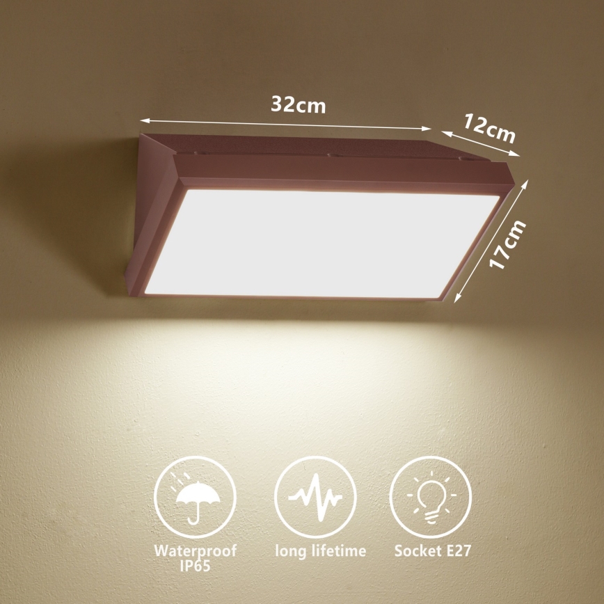 Brilagi - LED RGBW dimmbare Außenwandleuchte TRIANGLE 1xE27/9W/230V 2700-6500K IP65 braun