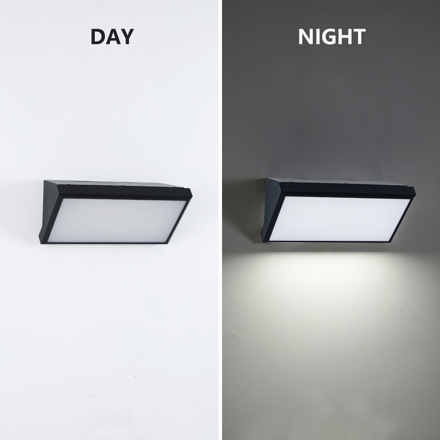 Brilagi - LED RGBW dimmbare Außenwandleuchte TRIANGLE 1xE27/9W/230V 2700–6500K IP65 schwarz