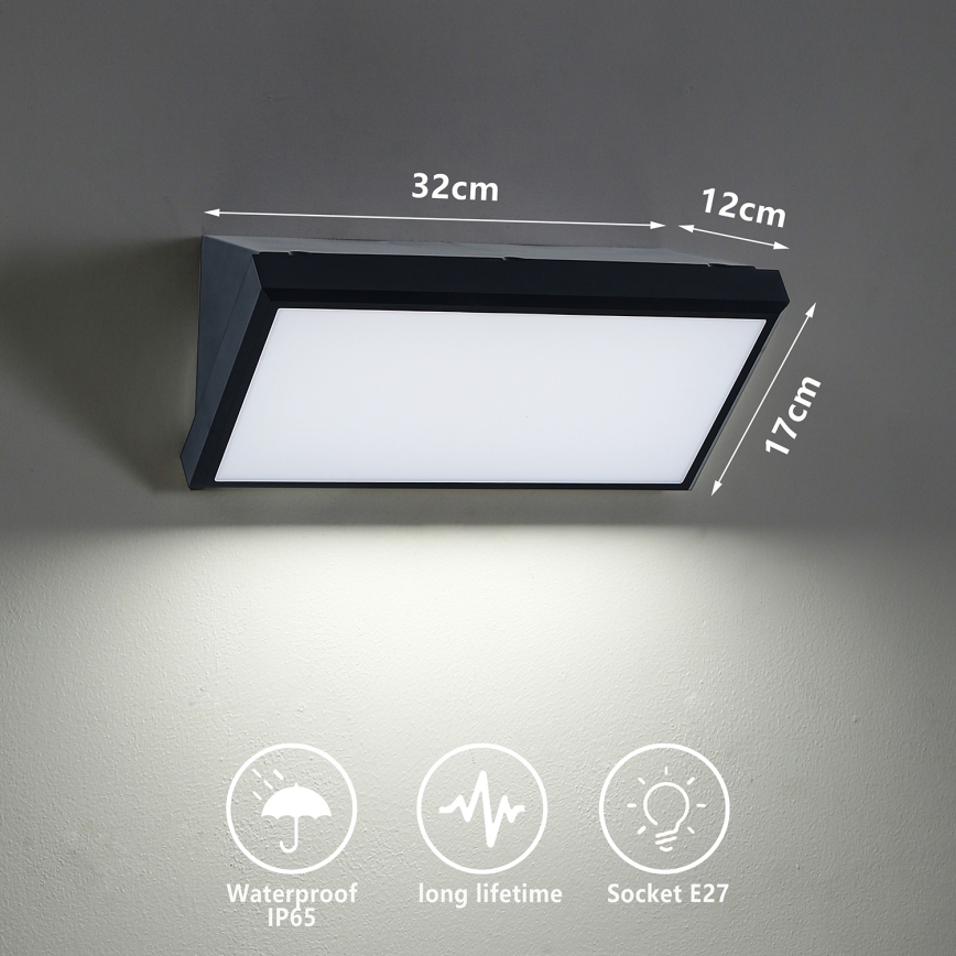 Brilagi - LED RGBW dimmbare Außenwandleuchte TRIANGLE 1xE27/9W/230V 2700–6500K IP65 schwarz