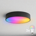 BRILAGI - LED RGBW dimmbar Badezimmer-Deckenleuchte CLARE 3xE27/12W/230V 2700-6500K Ø 40 cm IP54 schwarz