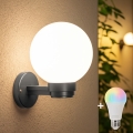 BRILAGI - LED RGBW dimmbare Außen-Wandleuchte HARBOR 1xE27/12W/230V 2700–6500K IP33 anthrazit/weiß