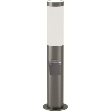 Brilagi - LED RGBW dimmbare Außenleuchte mit Steckdose ELIA 1xE27/6,5W/230V 2700-6500K IP44 Wi-Fi 50 cm mattchrom