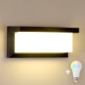 BRILAGI - LED RGBW dimmbare Außenwandleuchte BRICKY 1xE27/12W/230V 2700-6500K IP54 schwarz