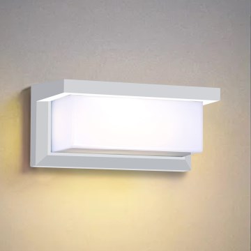 Brilagi - LED RGBW dimmbare Außenwandleuchte BRICKY 1xE27/15W/230V 2700–6500K IP54 Weiß