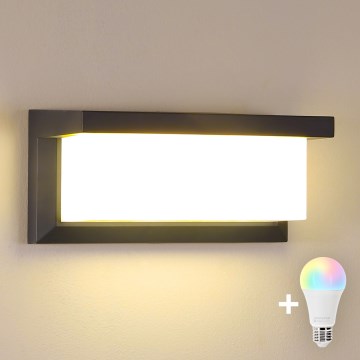 Brilagi - LED RGBW dimmbare Außenwandleuchte BRICKY 1xE27/9W/230V 2700-6500K anthrazit IP54