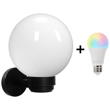 Brilagi - LED RGBW dimmbare Außenwandleuchte HARBOR 1xE27/15W/230V 2700-6500K IP33 schwarz/weiß