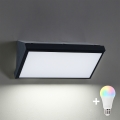 Brilagi - LED RGBW dimmbare Außenwandleuchte TRIANGLE 1xE27/9W/230V 2700–6500K IP65 schwarz