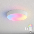 BRILAGI - LED RGBW dimmbare Badezimmer-Deckenleuchte CLARE 3xE27/12W/230V 2700-6500K Ø 40 cm IP54 weiß