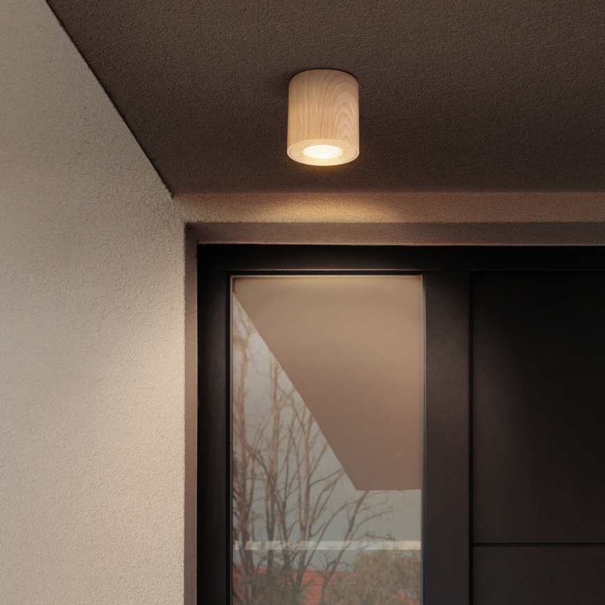 Brilagi - LED RGBW dimmbare Badezimmerleuchte MIA 1xGU10/30W/230V 2700-6500K Wi-Fi 84x80 mm Eichendekor IP44