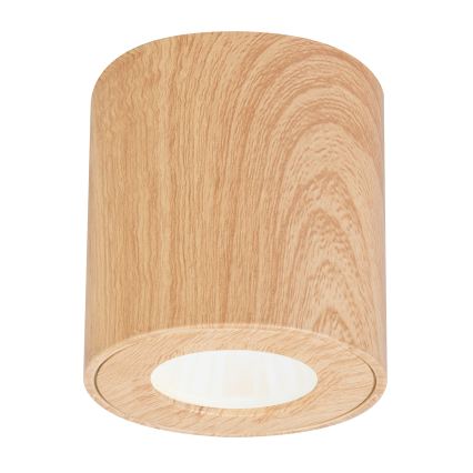 Brilagi - LED RGBW dimmbare Badezimmerleuchte MIA 1xGU10/4,8W/230V 3000K 84x80 mm Eichen-Dekor IP44 + Fernbedienung