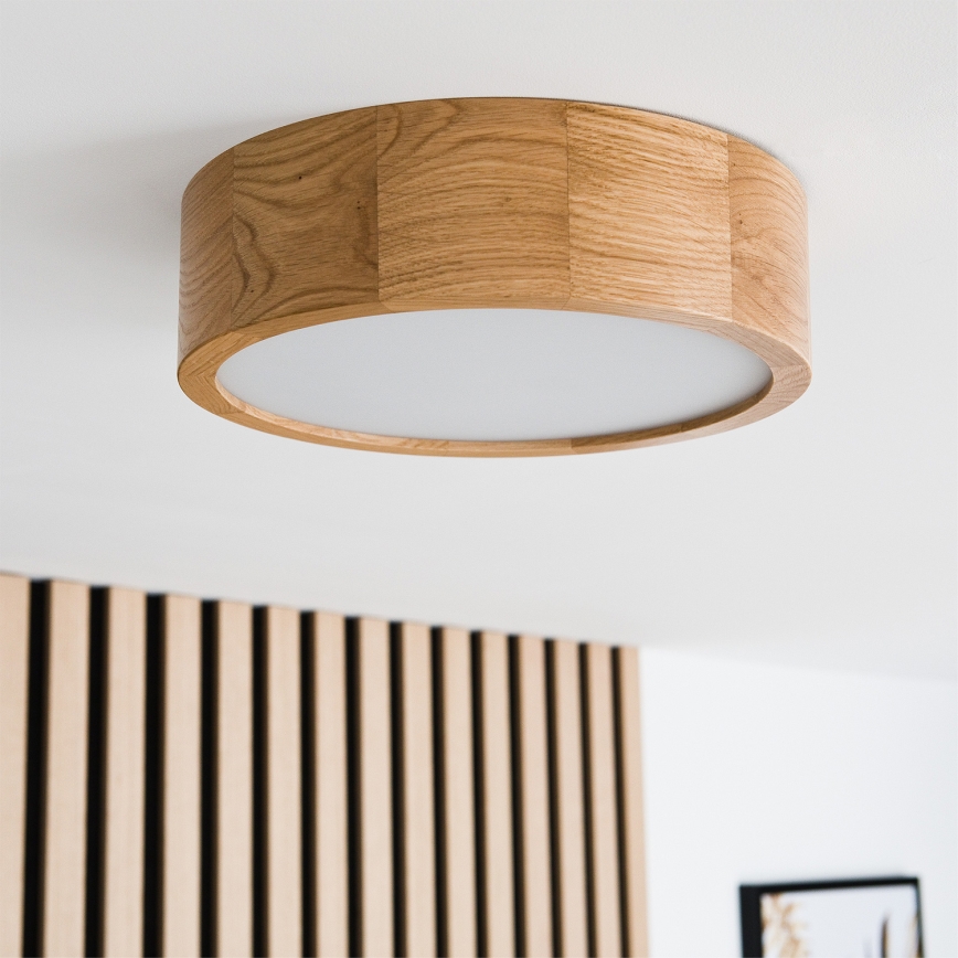 BRILAGI - LED RGBW dimmbare Deckenleuchte CARVALHO 1xE27/12W/230V 2700-6500K Eiche Ø 27,5 cm