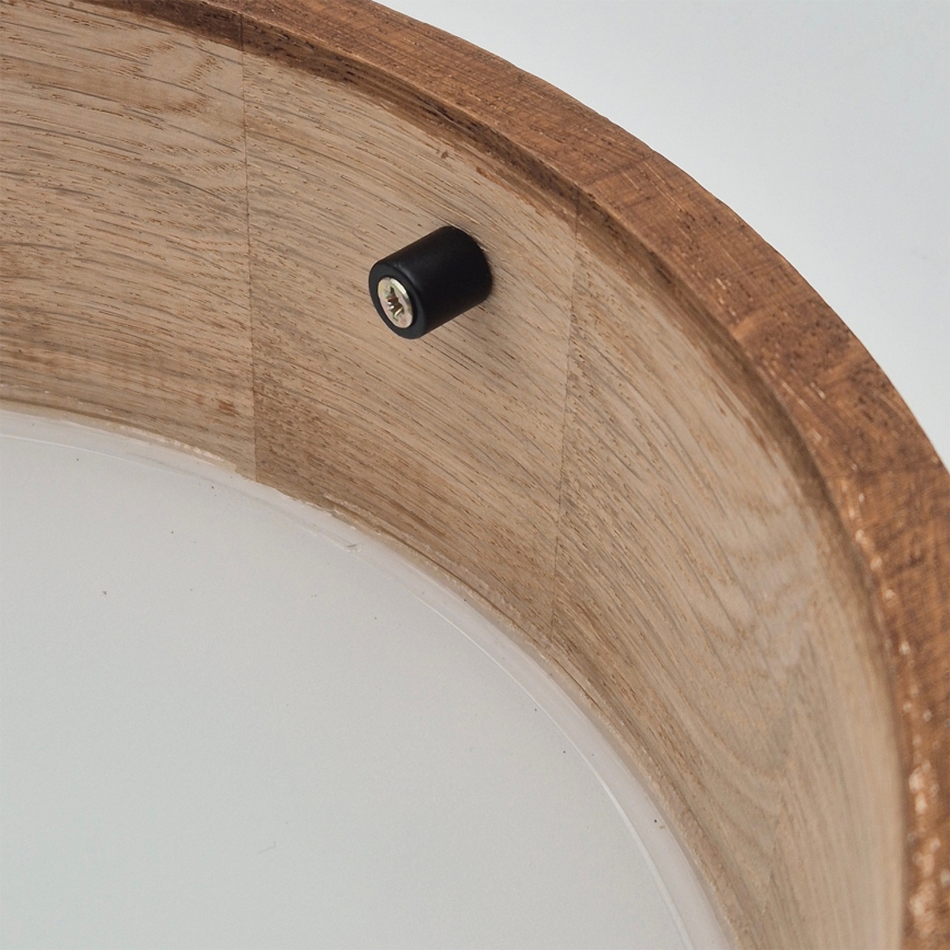 Brilagi - LED RGBW dimmbare Deckenleuchte CARVALHO 1xE27/15W/230V 2700-6500K Wi-Fi Eiche Ø 27,5 cm