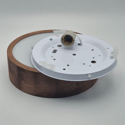 Brilagi - LED RGBW dimmbare Deckenleuchte CARVALHO 1xE27/15W/230V 2700-6500K Wi-Fi Eiche Ø 27,5 cm