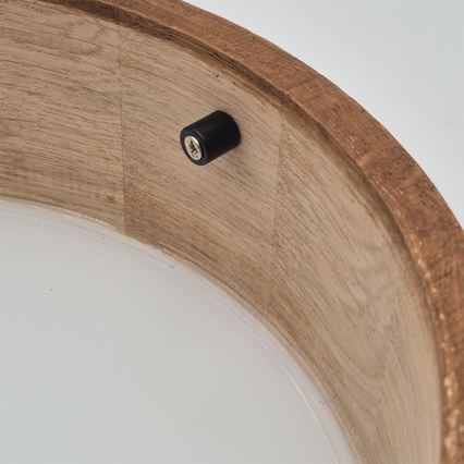 Brilagi - LED RGBW dimmbare Deckenleuchte CARVALHO 1xE27/9W/230V 2700-6500K Wi-Fi Eiche Ø 27,5 cm
