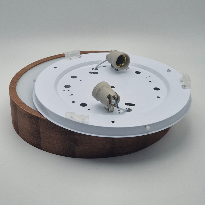 Brilagi - LED RGBW dimmbare Deckenleuchte CARVALHO 2xE27/15W/230V 2700-6500K Wi-Fi Eiche Ø 37,5 cm