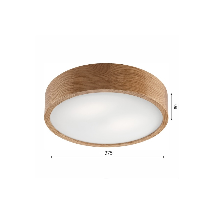 Brilagi - LED RGBW dimmbare Deckenleuchte CARVALHO 2xE27/15W/230V 2700-6500K Wi-Fi Eiche Ø 37,5 cm
