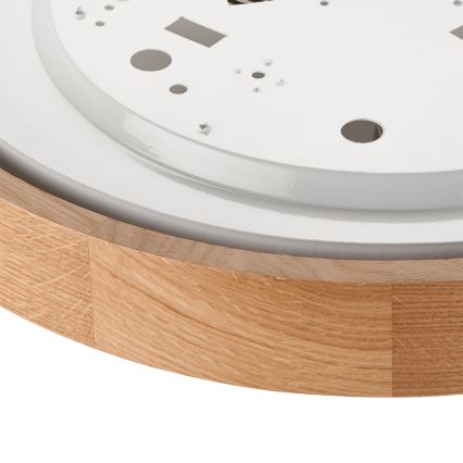 Brilagi - LED RGBW dimmbare Deckenleuchte CARVALHO 2xE27/9W/230V 2700-6500K Wi-Fi Eiche Ø 37,5 cm