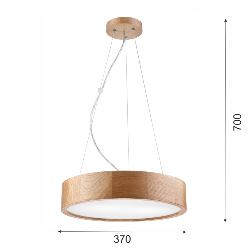 Brilagi - LED RGBW dimmbare Pendelleuchte CARVALHO 2xE27/9W/230V 2700–6500K Wi-Fi Eiche Ø 37 cm