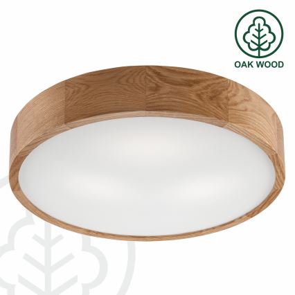 BRILAGI - LED RGBW dimmbare Deckenleuchte CARVALHO 3xE27/12W/230V 2700-6500K Eiche Ø 47,5 cm