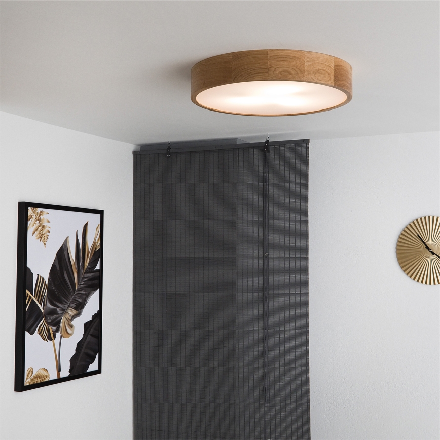 Brilagi - LED RGBW dimmbare Deckenleuchte CARVALHO 3xE27/9W/230V 2700-6500K Wi-Fi Eiche Ø 47,5 cm