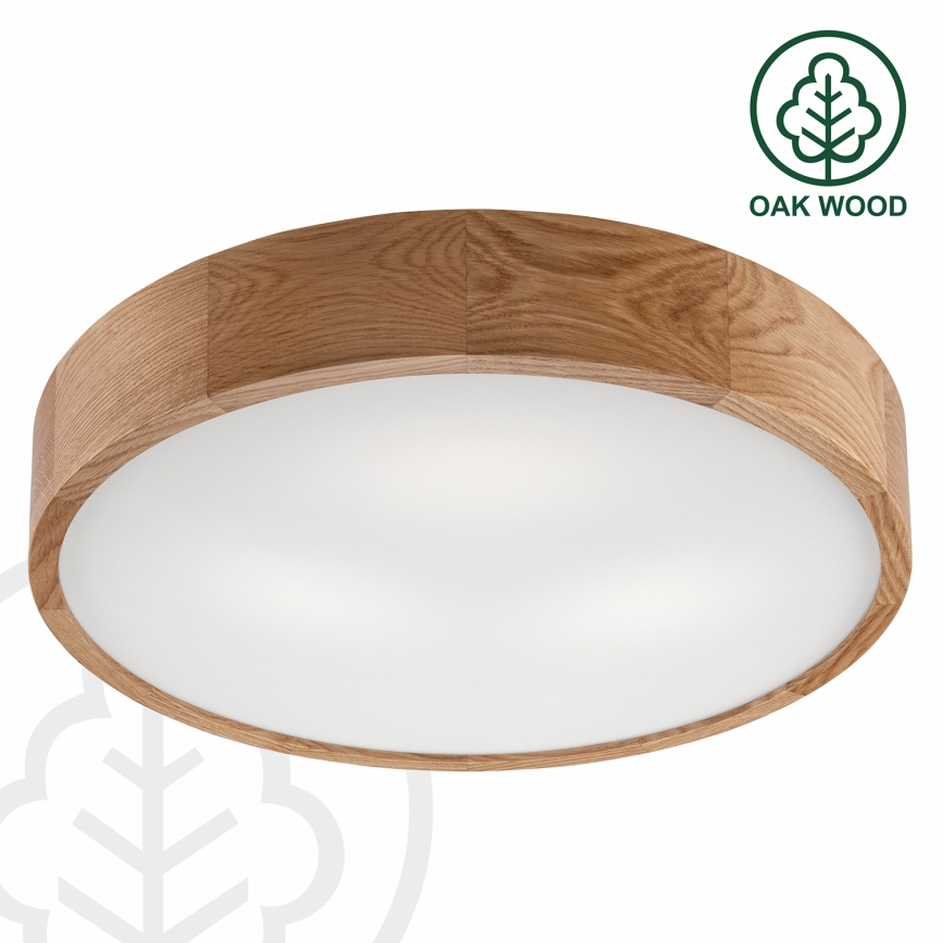 Brilagi - LED RGBW dimmbare Deckenleuchte CARVALHO 3xE27/9W/230V 2700-6500K Wi-Fi Eiche Ø 47,5 cm