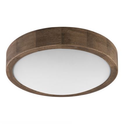 Brilagi - LED RGBW dimmbare Deckenleuchte CARVALHO SLIM 1xE27/9W/230V 2700-6500K Wi-Fi Eiche Ø 27 cm
