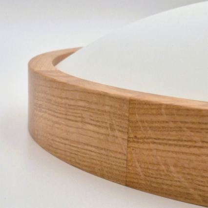 Brilagi - LED RGBW dimmbare Deckenleuchte CARVALHO SLIM 2xE27/15W/230V 2700-6500K Wi-Fi Eiche Ø 37 cm