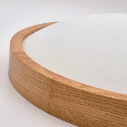 Brilagi - LED RGBW dimmbare Deckenleuchte CARVALHO SLIM 3xE27/15W/230V 2700-6500K Wi-Fi Eiche Ø 47 cm