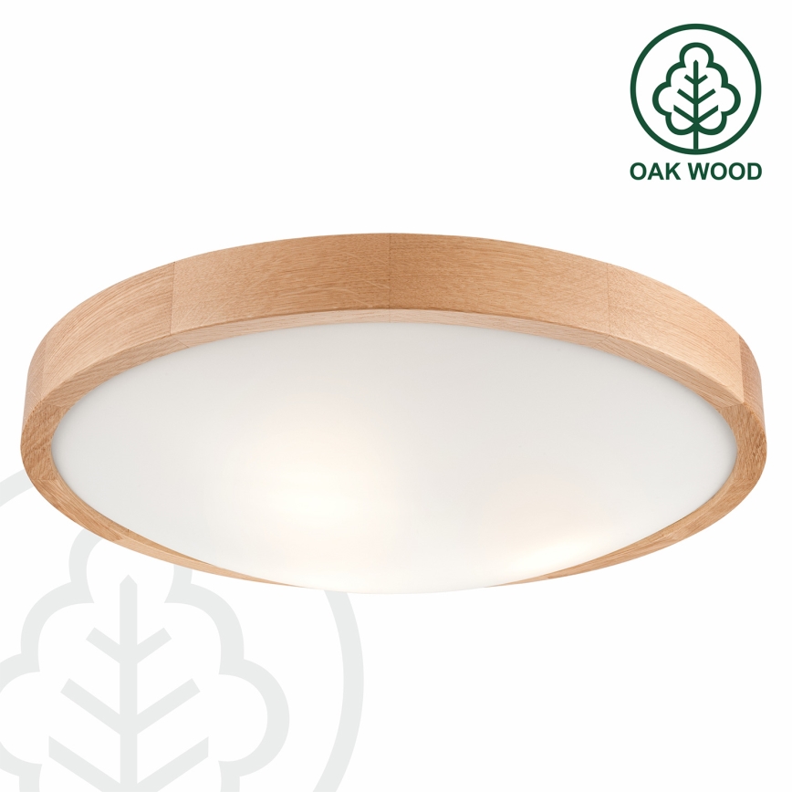Brilagi - LED RGBW dimmbare Deckenleuchte CARVALHO SLIM 3xE27/9W/230V 2700-6500K Wi-Fi Eiche Ø 47 cm