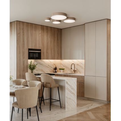 Brilagi - LED RGBW dimmbare Deckenleuchte CLARE 1xE27/9W/230V 2700-6500K Ø 20 cm Wi-Fi Beige