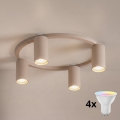 Brilagi - LED RGBW dimmbare Deckenleuchte SELE 4xGU10/6,5W/230V 2700-6500K beige