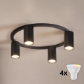 Brilagi - LED RGBW dimmbare Deckenleuchte SELE 4xGU10/6,5W/230V 2700-6500K schwarz