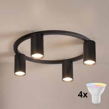 Brilagi - LED RGBW dimmbare Deckenleuchte SELE 4xGU10/6,5W/230V 2700-6500K schwarz