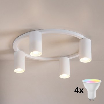 Brilagi - LED RGBW dimmbare Deckenleuchte SELE 4xGU10/6,5W/230V 2700-6500K weiß
