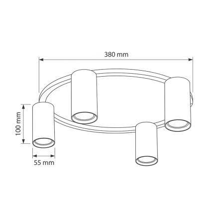 Brilagi - LED RGBW dimmbare Deckenleuchte SELE 4xGU10/6,5W/230V 2700-6500K weiß