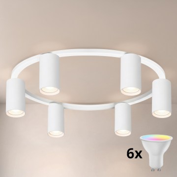 Brilagi - LED RGBW dimmbare Deckenleuchte SELE 6xGU10/6,5W/230V 2700-6500K weiß + Fernbedienung