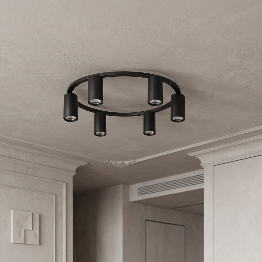 Brilagi - LED RGBW dimmbare Deckenleuchte SELE 6xGU10/6,5W/230V 2700-6500K schwarz + Fernbedienung