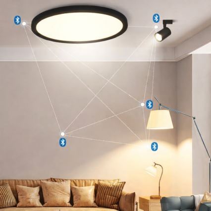 Brilagi - LED RGBW dimmbare Deckenleuchte VIBE LED/24W/230V 3000-6500K Ø 29 cm schwarz + Fernbedienung