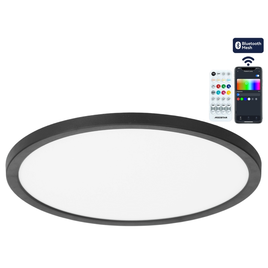 Brilagi - LED RGBW dimmbare Deckenleuchte VIBE LED/36W/230V 3000-6500K Ø 40 cm schwarz + Fernbedienung