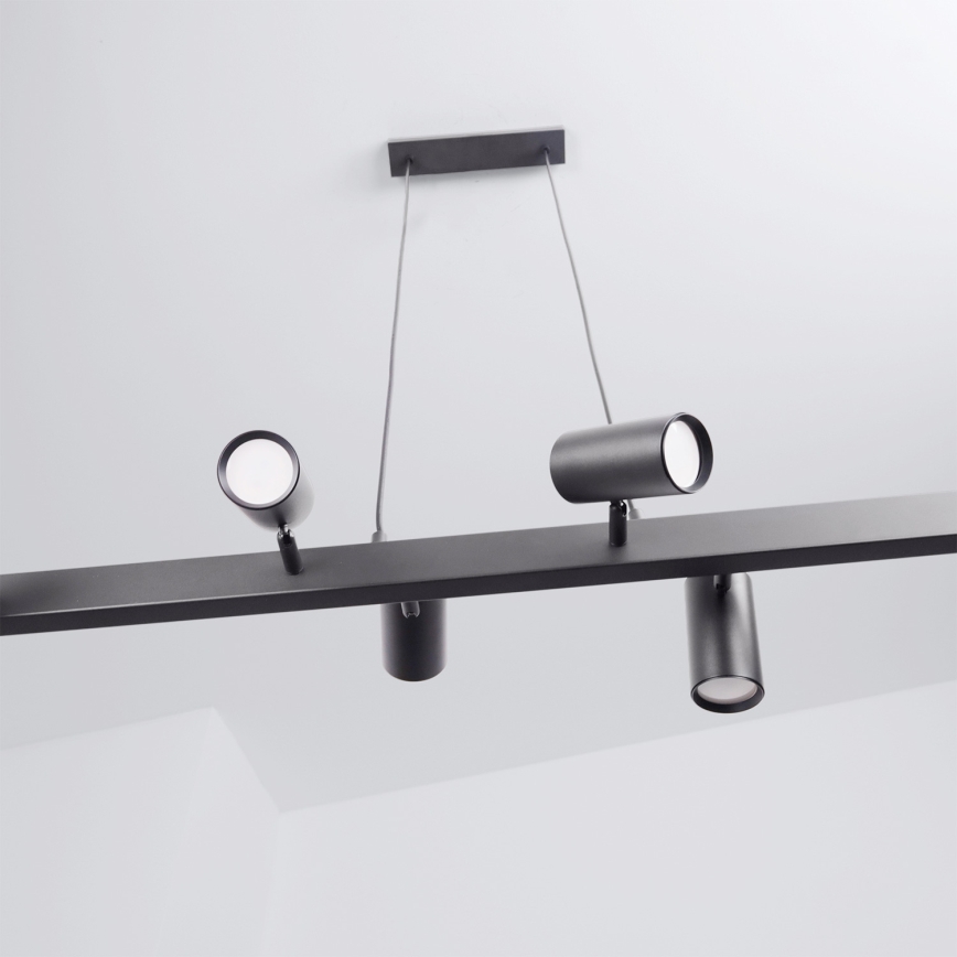 Brilagi - LED RGBW dimmbare Pendelleuchte an Seil SELE 6xGU10/6,5W/230V 2700-6500K schwarz + Fernbedienung