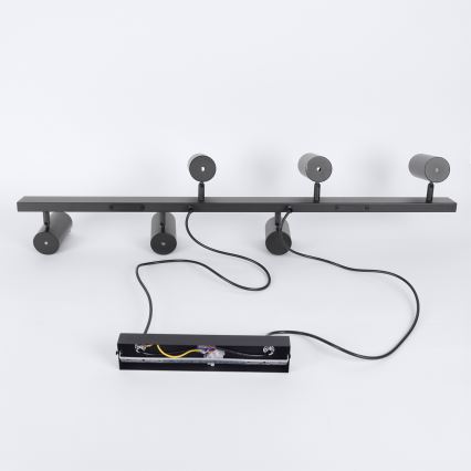Brilagi - LED RGBW dimmbare Pendelleuchte an Seil SELE 6xGU10/6,5W/230V 2700-6500K schwarz + Fernbedienung