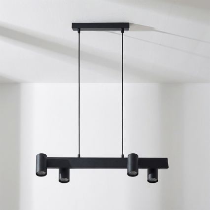 Brilagi - LED RGBW seilabhängige, dimmbare Pendelleuchte SELE 4xGU10/6,5W/230V 2700-6500K schwarz