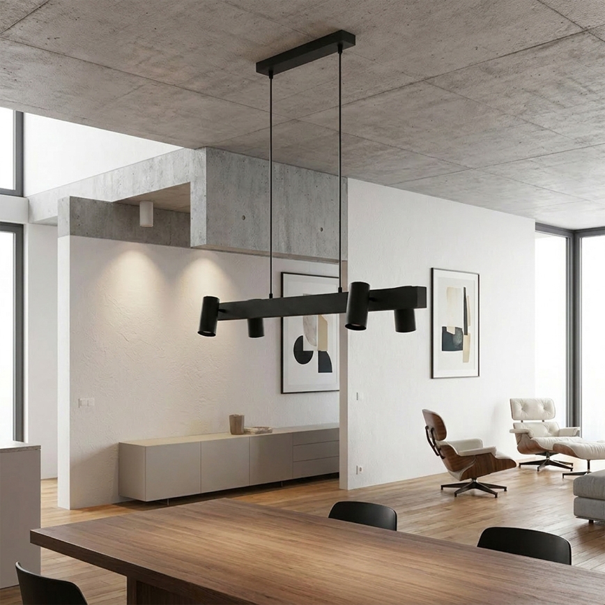 Brilagi - LED RGBW seilabhängige, dimmbare Pendelleuchte SELE 4xGU10/6,5W/230V 2700-6500K schwarz