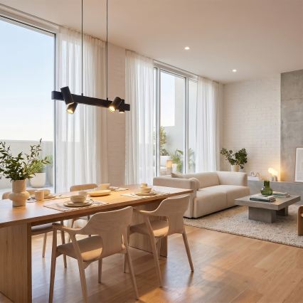Brilagi - LED RGBW seilabhängige, dimmbare Pendelleuchte SELE 4xGU10/6,5W/230V 2700-6500K schwarz