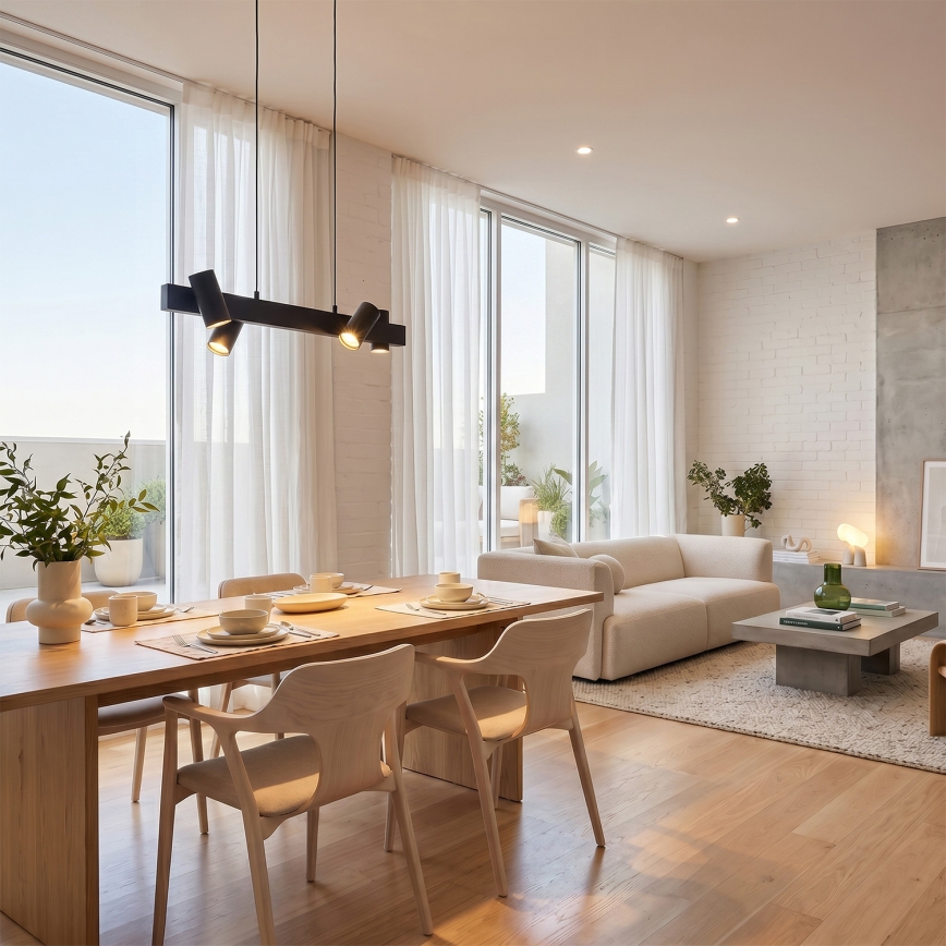 Brilagi - LED RGBW seilabhängige, dimmbare Pendelleuchte SELE 4xGU10/6,5W/230V 2700-6500K schwarz