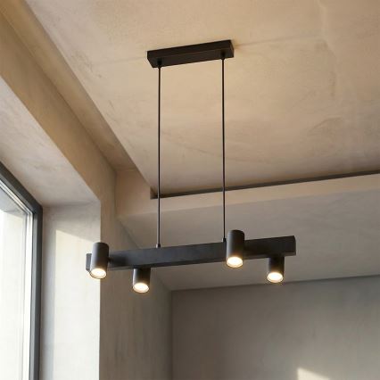 Brilagi - LED RGBW seilabhängige, dimmbare Pendelleuchte SELE 4xGU10/6,5W/230V 2700-6500K schwarz