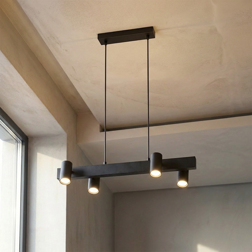 Brilagi - LED RGBW seilabhängige, dimmbare Pendelleuchte SELE 4xGU10/6,5W/230V 2700-6500K schwarz