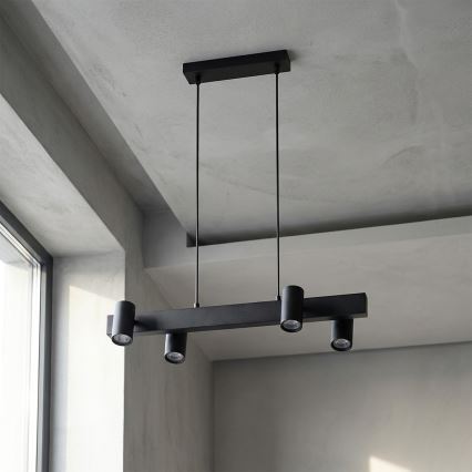 Brilagi - LED RGBW seilabhängige, dimmbare Pendelleuchte SELE 4xGU10/6,5W/230V 2700-6500K schwarz