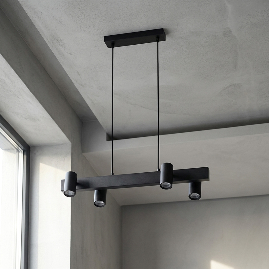 Brilagi - LED RGBW seilabhängige, dimmbare Pendelleuchte SELE 4xGU10/6,5W/230V 2700-6500K schwarz